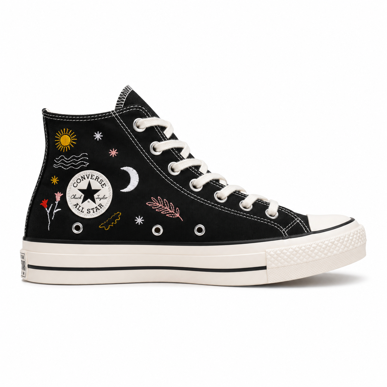 CONVERSE BOTA NEGRA BORDADA